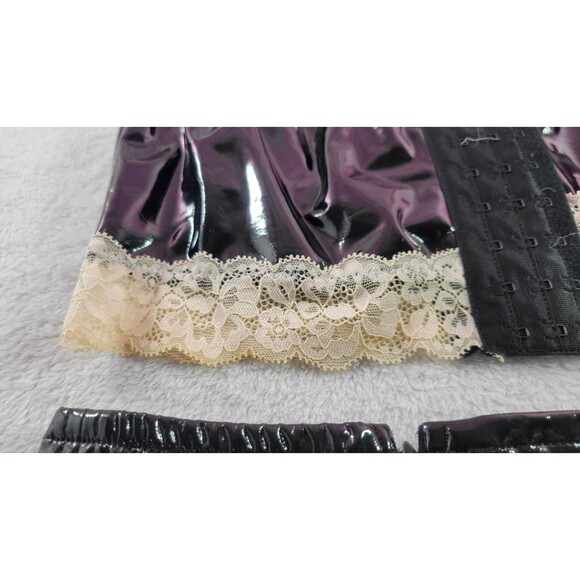 Dolls Kill Widow Black Pink Lace Two-Piece Set Sz S Kawaii Goth E Girl Lingerie - Picture 11 of 12